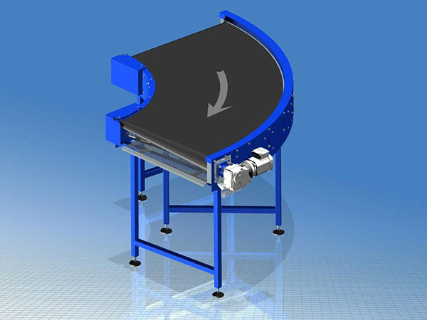 Presentazione delle curve per nastri intralogistici: il modello TS-TR100